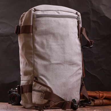 Рюкзак-трансформер у стилі мілітарі із щільного текстилю Vintage 22156 Сірий