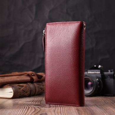 Вертикальный женский кошелек-клатч из натуральной кожи ST Leather 22535 Бордовый