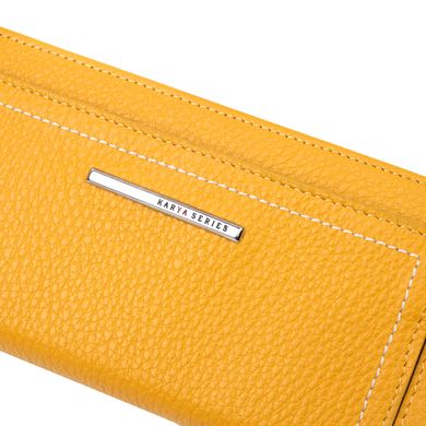 Жіночий горизонтальний гаманець із натуральної шкіри KARYA 21097 Жовтий