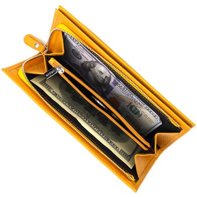 Жіночий горизонтальний гаманець із натуральної шкіри KARYA 21097 Жовтий