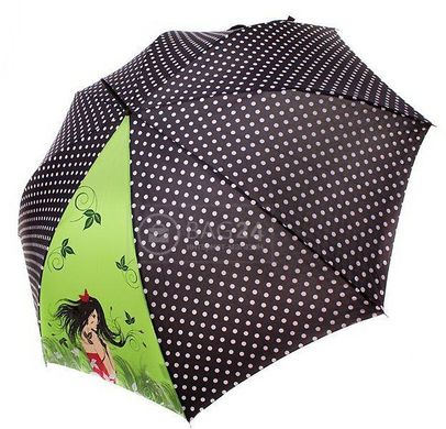 Черный с зеленой вставкой жеский зонт-трост, полуавтомат DOPPLER DOP740865R-goroh, Салатовый