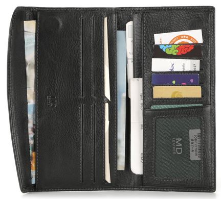 Стильний гаманець з натуральної шкіри чорного кольору Mario Donatello 13796