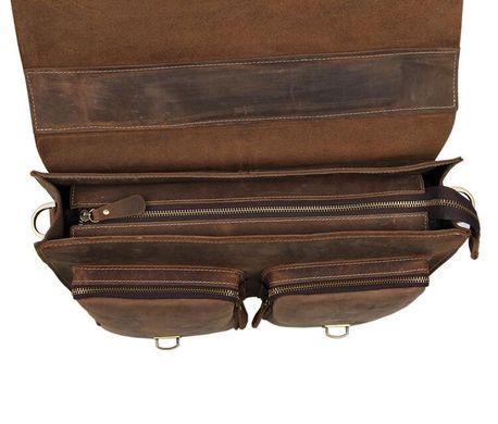 Мужской кожаный портфель TIDING BAG 7105B Коричневый