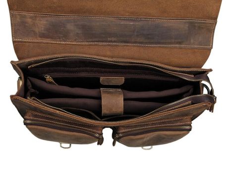 Мужской кожаный портфель TIDING BAG 7105B Коричневый