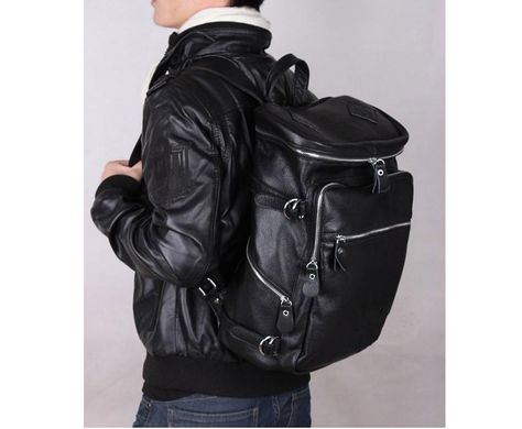 Рюкзак кожаный TIDING BAG T3035 Черный