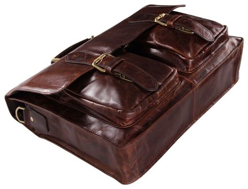 Шикарний шкіряний чоловічий портфель в вінтажному стилі 14217