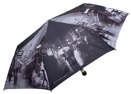 Чорно-біла парасолька з візерунками для жінок, напівавтомат ZEST Z23625-19, Чорний