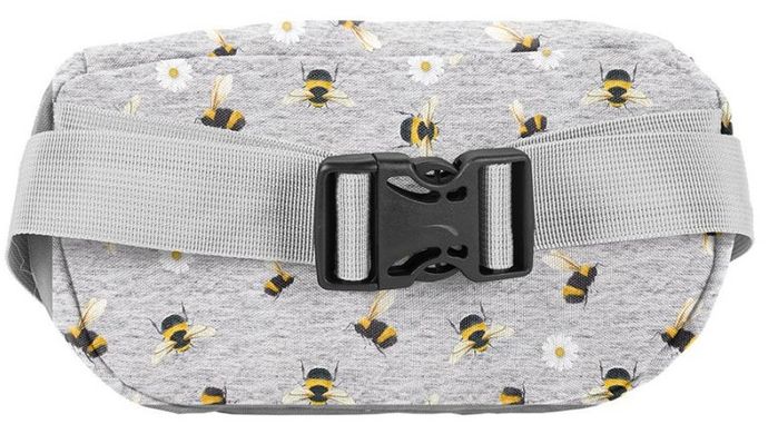 Поясна, сумка на стегна, бананка Paso сіра з бджілками