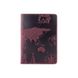 Фіолетова дизайнерська шкіряна обкладинка для паспорта, колекція "7 wonders of the world"