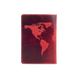 Красная дизайнерская кожаная обложка для паспорта с отделением для карт, коллекция "World Map"