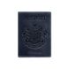 Натуральна шкіряна обкладинка для паспорта з українським гербом синя Blanknote BN-OP-UA-nn
