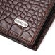 Мужской бумажник без застежки из натуральной кожи с тиснением под крокодила CANPELLINI 21763 Коричневий