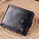 Надежный мужской бумажник из натуральной гладкой кожи ST Leather 19408 Черный