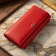 Женский кожаный кошелек для карт купюр и монет ST Leather 19376 Красный