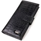 Вузький гаманець для чоловіків з натуральної шкіри з тисненням під крокодила CANPELLINI 21914 Чорний фото