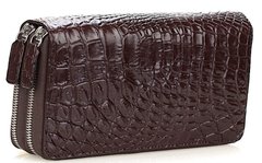 Гаманець-клатч CROCODILE LEATHER 18260 з натуральної шкіри крокодила Коричневий