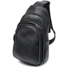 Компактна шкіряна чоловіча сумка через плече Vintage 20684 Чорний