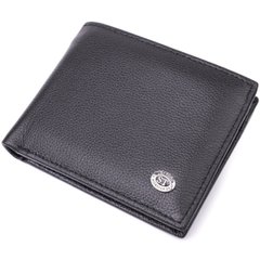 Компактне чоловіче портмоне з натуральної шкіри ST Leather 22486 Чорний