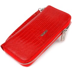 Оригінальний гаманець для жінок із натуральної фактурної шкіри CANPELLINI 21613 Червоний