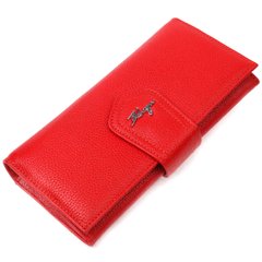 Відмінний жіночий складаний гаманець з натуральної шкіри KARYA 21148 Червоний