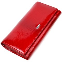 Отменный женский лакированный кошелек из натуральной кожи Vintage sale_15025 Красный