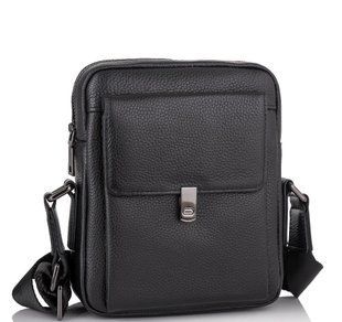 Мужской кожаный черный мессенджер-барсетка Tiding Bag NM11-2030A Черный
