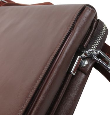 Мужская кожаная сумка мессенджер для документов А4 Dor Flinger коричневая