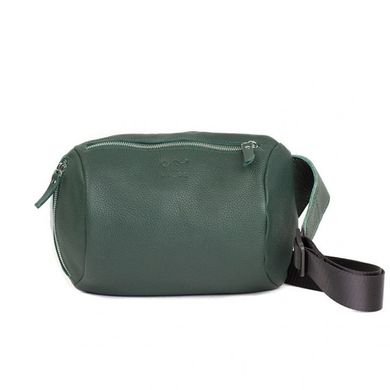 Натуральная кожаная поясная сумка Easy темно-зеленая флотар Blanknote TW-Izi-dark-green-flo