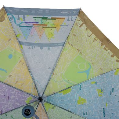 Зонт женский механический компактный FULTON (ФУЛТОН) FULL761-London-Map Разноцветный