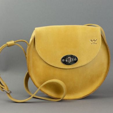 Жіноча шкіряна сумка Кругла жовта вінтажна Blanknote TW-RoundBag-yell-crz