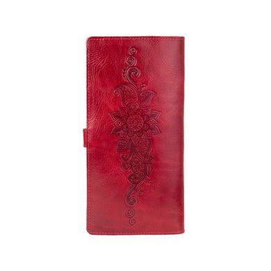 Красный тревел-кейс с натуральной глянцевой кожи, коллекция "Mehendi Classic"