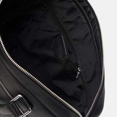 Мужская кожаная сумка Borsa Leather K16613-1 в черном цвете, вмещает A4, горизонтальная форма