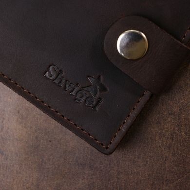Матовое винтажное портмоне для мужчин Shvigel 16454 Коричневый