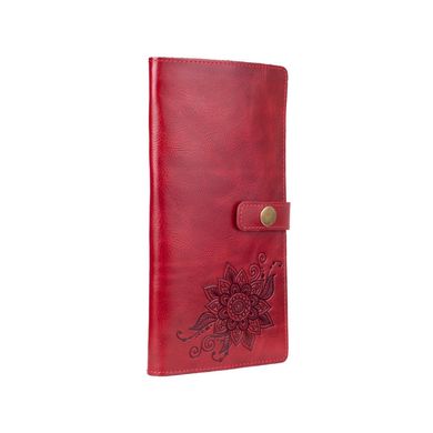 Червоний тревел-кейс з натуральної глянцевої шкіри, колекція "Mehendi Classic"