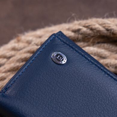 Кошелек горизонтальный с монетником на молнии унисекс ST Leather 19360 Синий