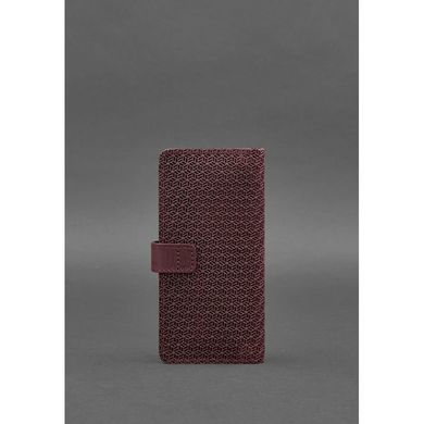 Натуральное кожаное женское бордовое портмоне 7.0 Карбон Blanknote BN-PM-7-vin-karbon