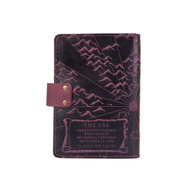 Шкіряне портмоне для паспорта / ID документів HiArt PB-03S / 1 Shabby Plum "Discoveries"