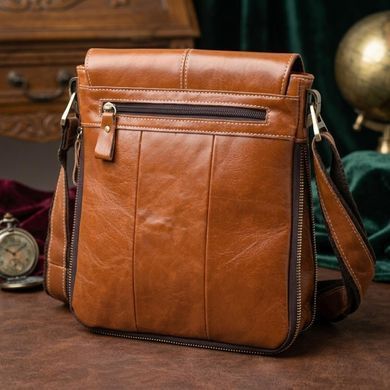 Вертикальная мужская сумка Vintage 20830 кожаная Коричневый