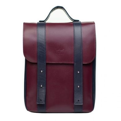 Шкіряний натуральний рюкзак 13" бордово-синій Blanknote TW-BagBack-13-wine-blue-ksr