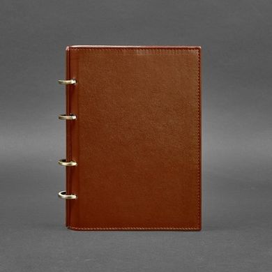 Натуральный кожаный блокнот на кольцах 9.0 с твердой коричневой обложкой Blanknote BN-SB-9-hard-k