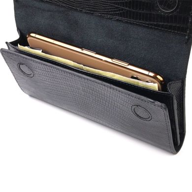 Фактурний місткий жіночий гаманець з натуральної шкіри CANPELLINI 21664 Чорний