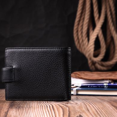 Горизонтальний гаманець для чоловіків з натуральної шкіри Vintage sale_15037 Чорний
