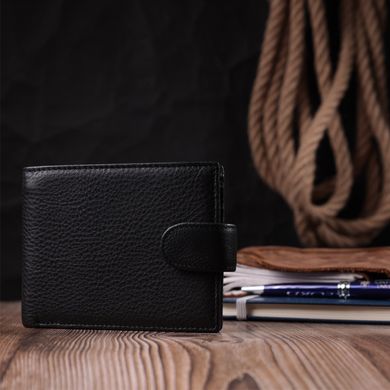 Горизонтальний гаманець для чоловіків з натуральної шкіри Vintage sale_15037 Чорний