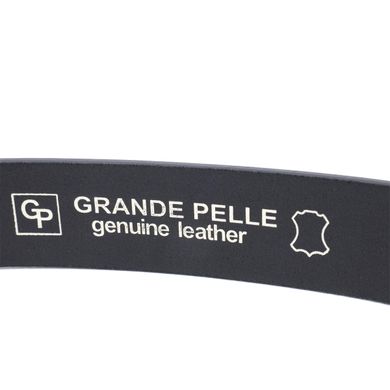 Интересный ремень под джинсы из натуральной кожи GRANDE PELLE 11687 Черный