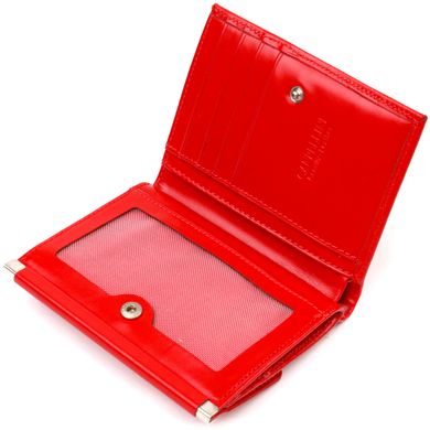 Яркий кошелек для женщин среднего размера из натуральной гладкой кожи CANPELLINI 21814 Красный