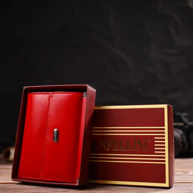 Яскравий гаманець для жінок середнього розміру з натуральної гладкої шкіри CANPELLINI 21814 Червоний