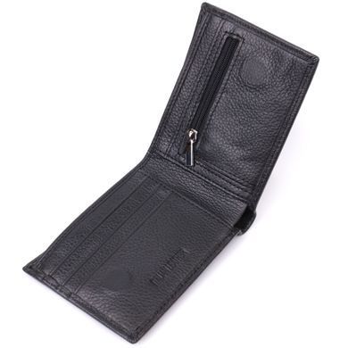 Компактное мужское портмоне из натуральной кожи ST Leather 22486 Черный