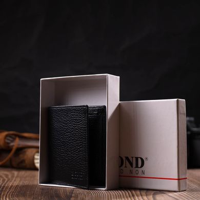 Миниатюрный мужской бумажник из натуральной кожи BOND 21992 Черный
