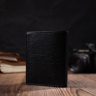 Мініатюрний чоловічий гаманець з натуральної шкіри BOND 21992 Чорний
