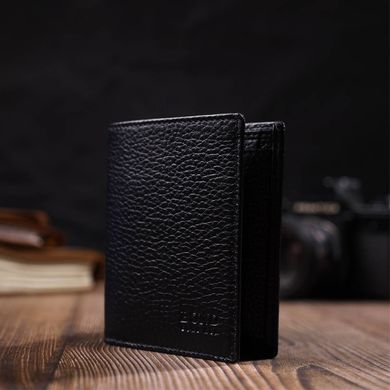 Миниатюрный мужской бумажник из натуральной кожи BOND 21992 Черный